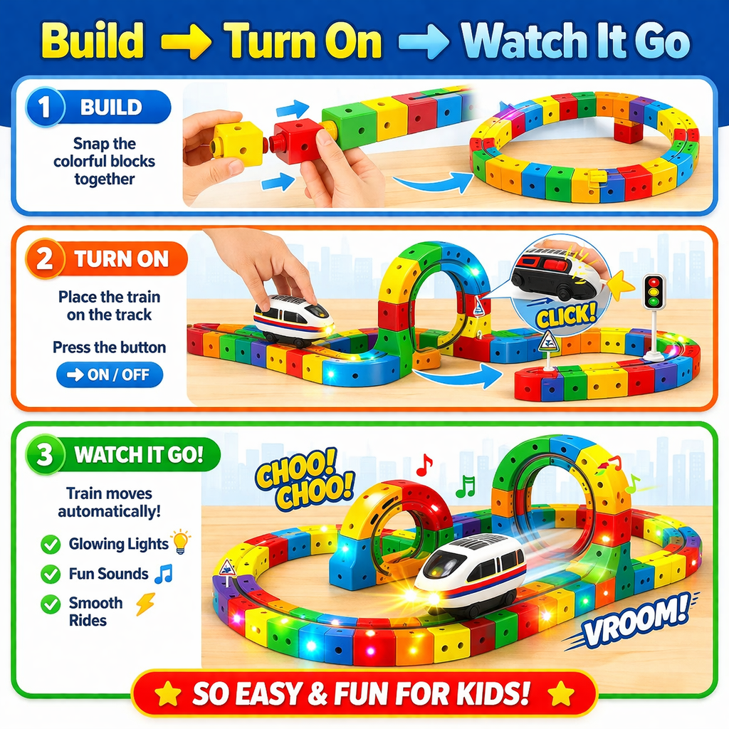 Electric Magical Track Train 3D